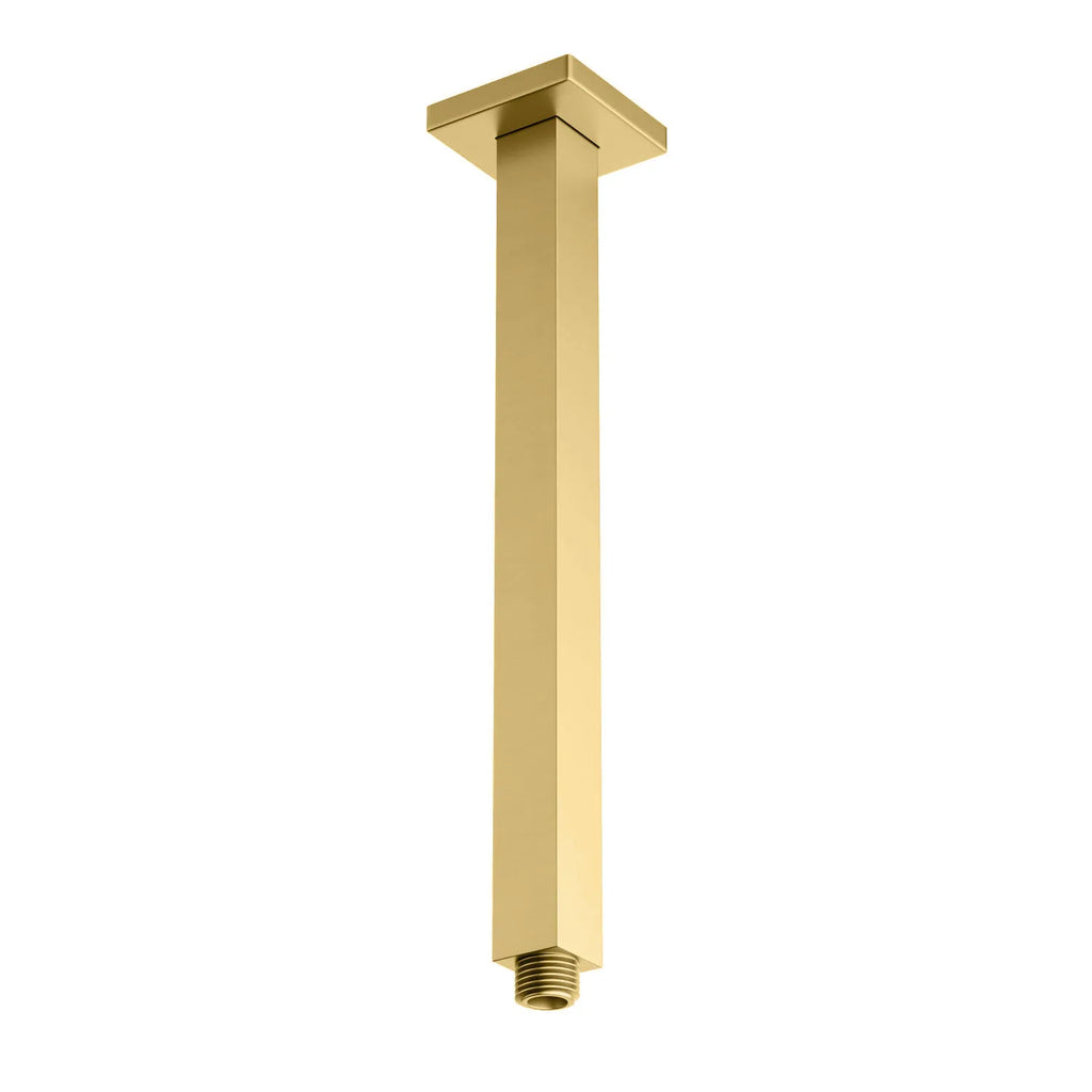 150/200/250/300mm Square Ceiling Mounted Shower Arm – Solid Brass Shower Arm – BSA1503 Brushed Gold 300mm