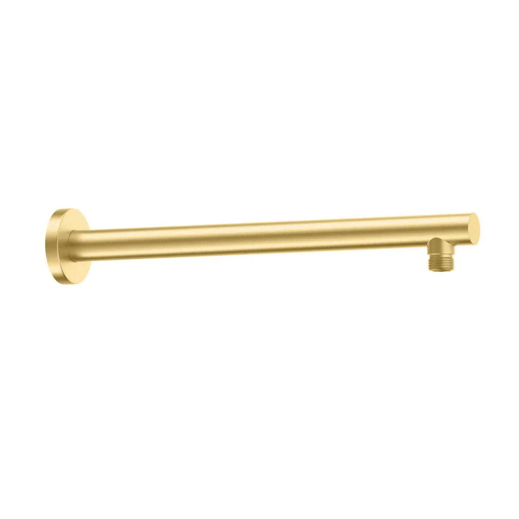 350/400mm Solid Brass Straight Wall Mounted Shower Arm with Flange-BSA3502/BSA4002 Brushed Gold 350mm