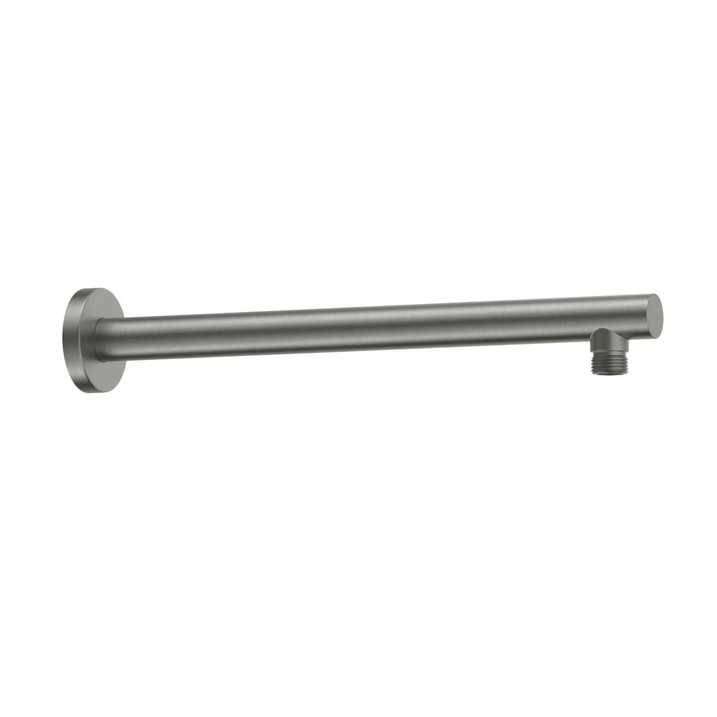 350/400mm Solid Brass Straight Wall Mounted Shower Arm with Flange-BSA3502/BSA4002 Brushed Gun Metal 350mm