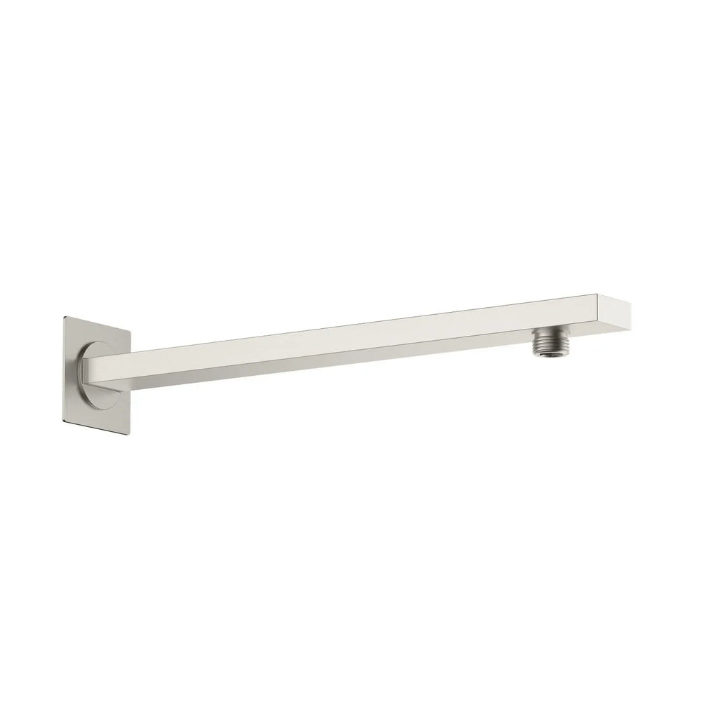 BSA3503/BSA4003 Solid Brass Square Straight Wall Mounted Shower Arm – 1/2" Thread – 350/400mm Length Brushed Nickel 350mm