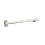 BSA3503/BSA4003 Solid Brass Square Straight Wall Mounted Shower Arm – 1/2" Thread – 350/400mm Length Brushed Nickel 350mm
