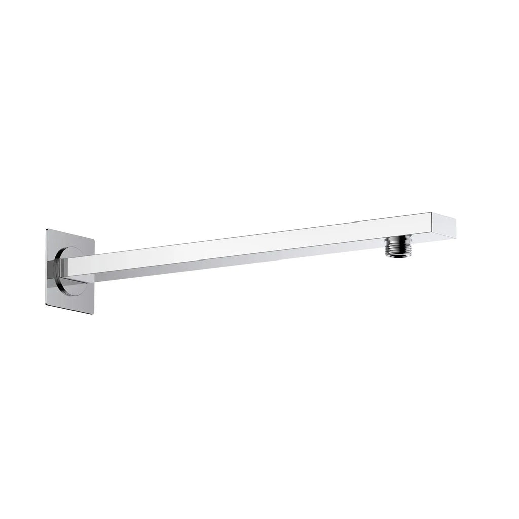 BSA3503/BSA4003 Solid Brass Square Straight Wall Mounted Shower Arm – 1/2" Thread – 350/400mm Length Chrome 350mm