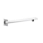 BSA3503/BSA4003 Solid Brass Square Straight Wall Mounted Shower Arm – 1/2" Thread – 350/400mm Length Chrome 350mm