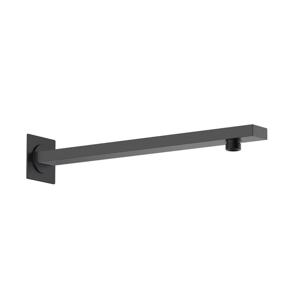 BSA3503/BSA4003 Solid Brass Square Straight Wall Mounted Shower Arm – 1/2" Thread – 350/400mm Length Matte Black 350mm