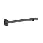 BSA3503/BSA4003 Solid Brass Square Straight Wall Mounted Shower Arm – 1/2" Thread – 350/400mm Length Matte Black 350mm
