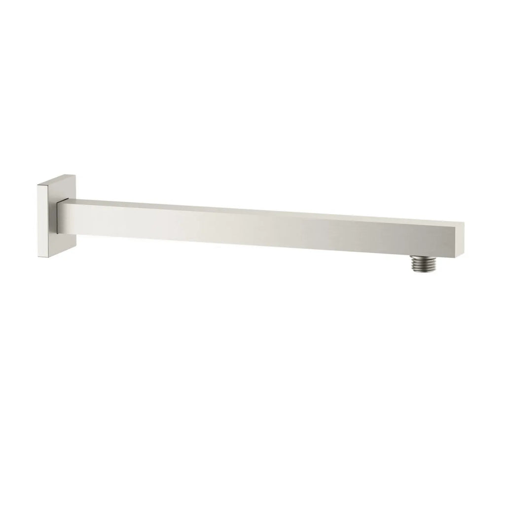 BSA3504/BSA4004 Solid Brass Square Straight Wall Mounted Shower Arm – 1/2" Thread – 350/400mm Length Brushed Nickel 350mm