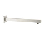BSA3504/BSA4004 Solid Brass Square Straight Wall Mounted Shower Arm – 1/2" Thread – 350/400mm Length Brushed Nickel 350mm