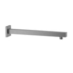 BSA3504/BSA4004 Solid Brass Square Straight Wall Mounted Shower Arm – 1/2" Thread – 350/400mm Length Brushed Gun Metal 350mm