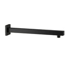 BSA3504/BSA4004 Solid Brass Square Straight Wall Mounted Shower Arm – 1/2" Thread – 350/400mm Length Matte Black 350mm