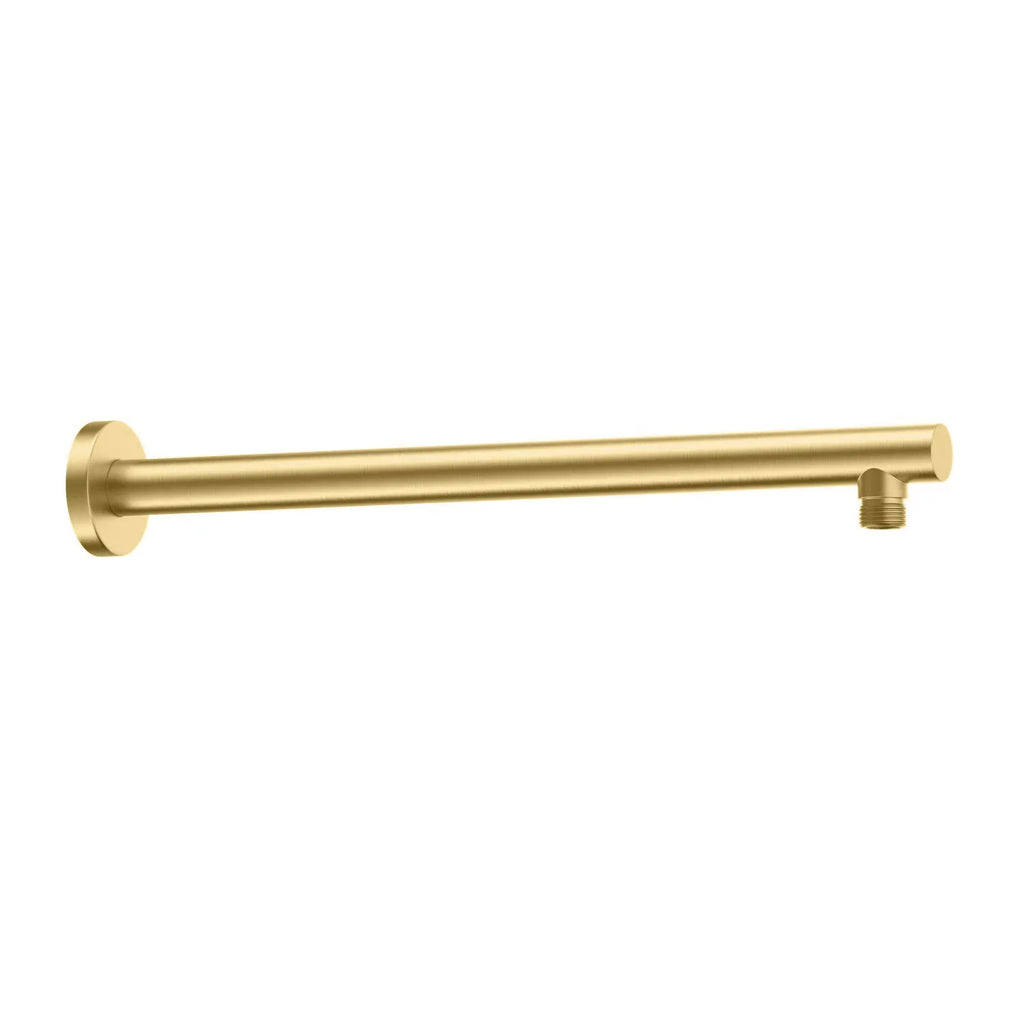 350/400mm Solid Brass Straight Wall Mounted Shower Arm with Flange-BSA3502/BSA4002 Brushed Gold 400mm