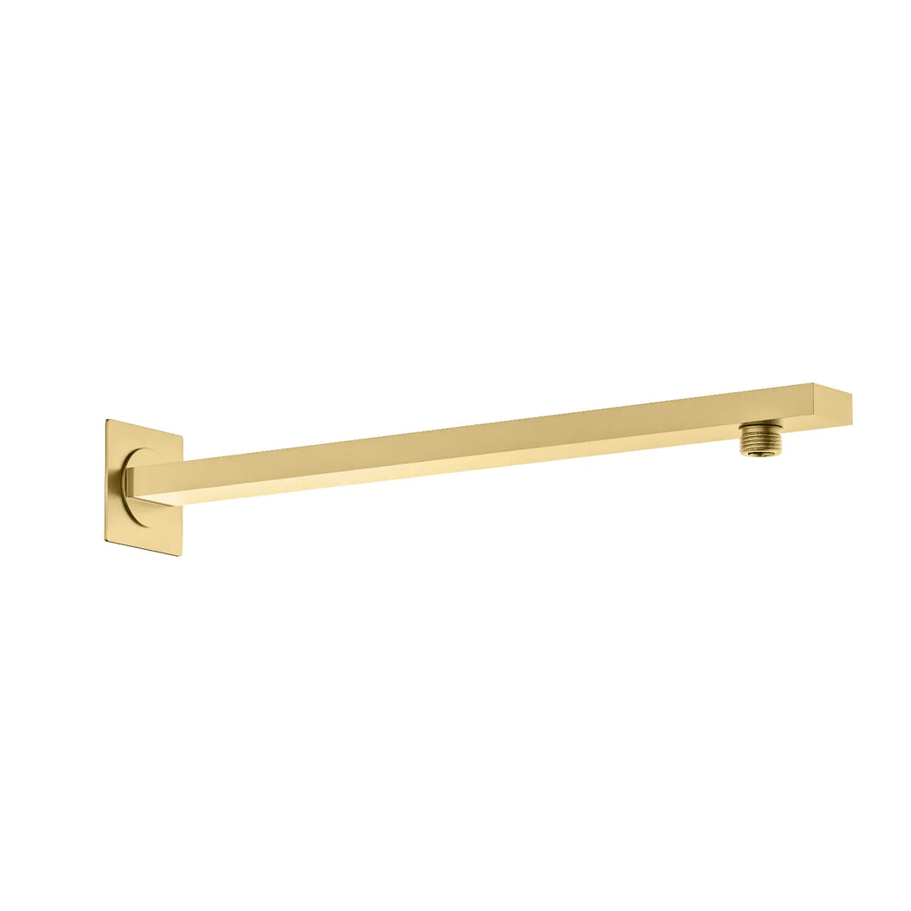 BSA3503/BSA4003 Solid Brass Square Straight Wall Mounted Shower Arm – 1/2" Thread – 350/400mm Length Brushed Gold 400mm