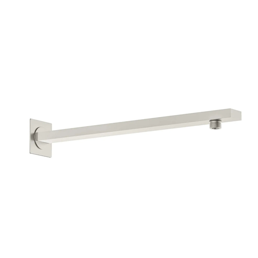 BSA3503/BSA4003 Solid Brass Square Straight Wall Mounted Shower Arm – 1/2" Thread – 350/400mm Length Brushed Nickel 400mm