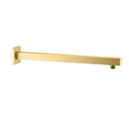 BSA3504/BSA4004 Solid Brass Square Straight Wall Mounted Shower Arm – 1/2" Thread – 350/400mm Length Brushed Gold 400mm
