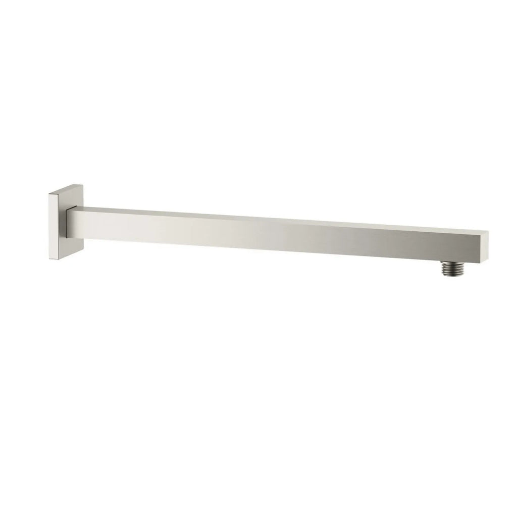 BSA3504/BSA4004 Solid Brass Square Straight Wall Mounted Shower Arm – 1/2" Thread – 350/400mm Length Brushed Nickel 400mm