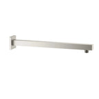 BSA3504/BSA4004 Solid Brass Square Straight Wall Mounted Shower Arm – 1/2" Thread – 350/400mm Length Brushed Nickel 400mm