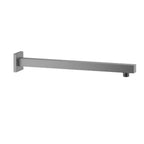 BSA3504/BSA4004 Solid Brass Square Straight Wall Mounted Shower Arm – 1/2" Thread – 350/400mm Length Brushed Gun Metal 400mm