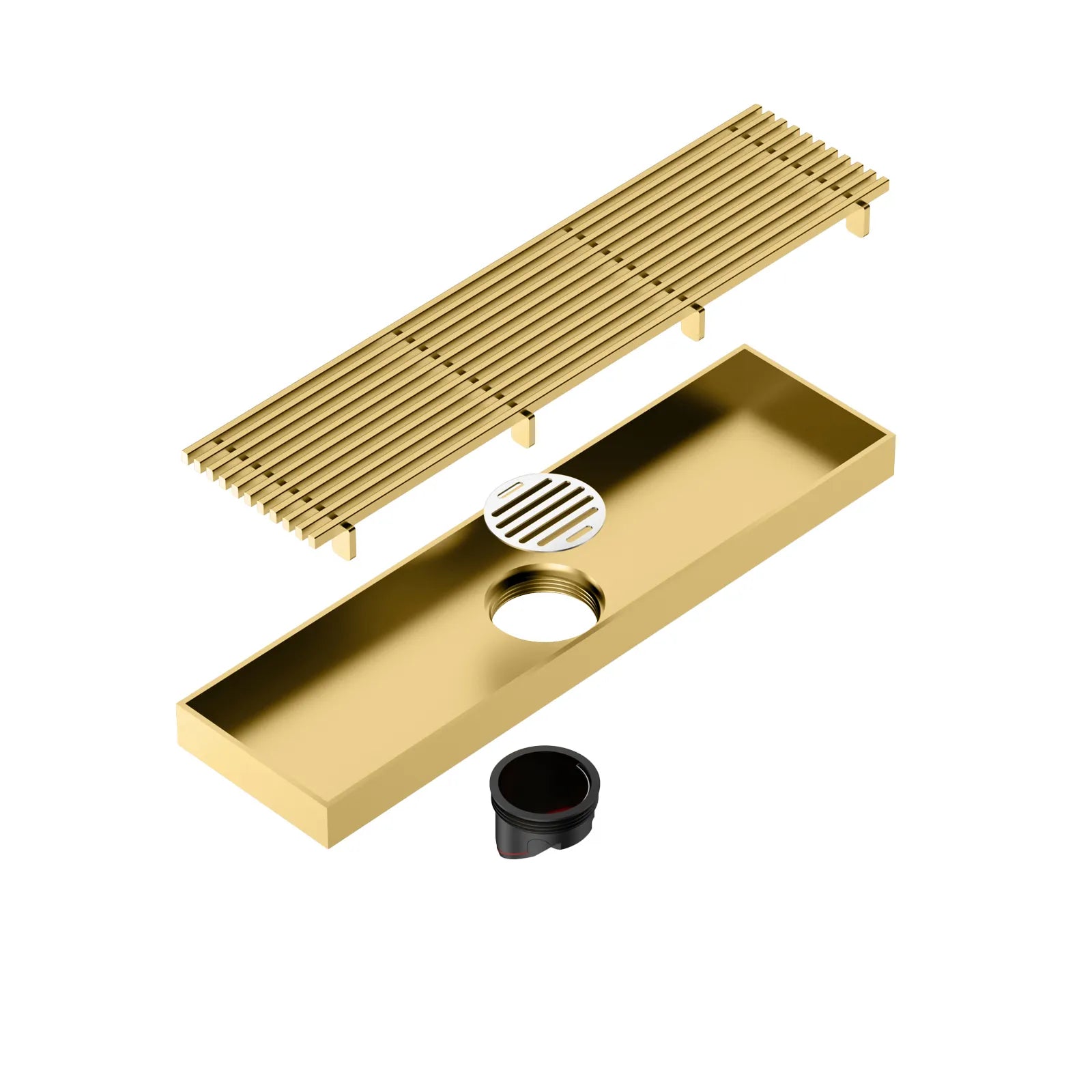 300x80mm SUS 304 Linear Shower Drain – Self-Closing Drain Core – BSD0912