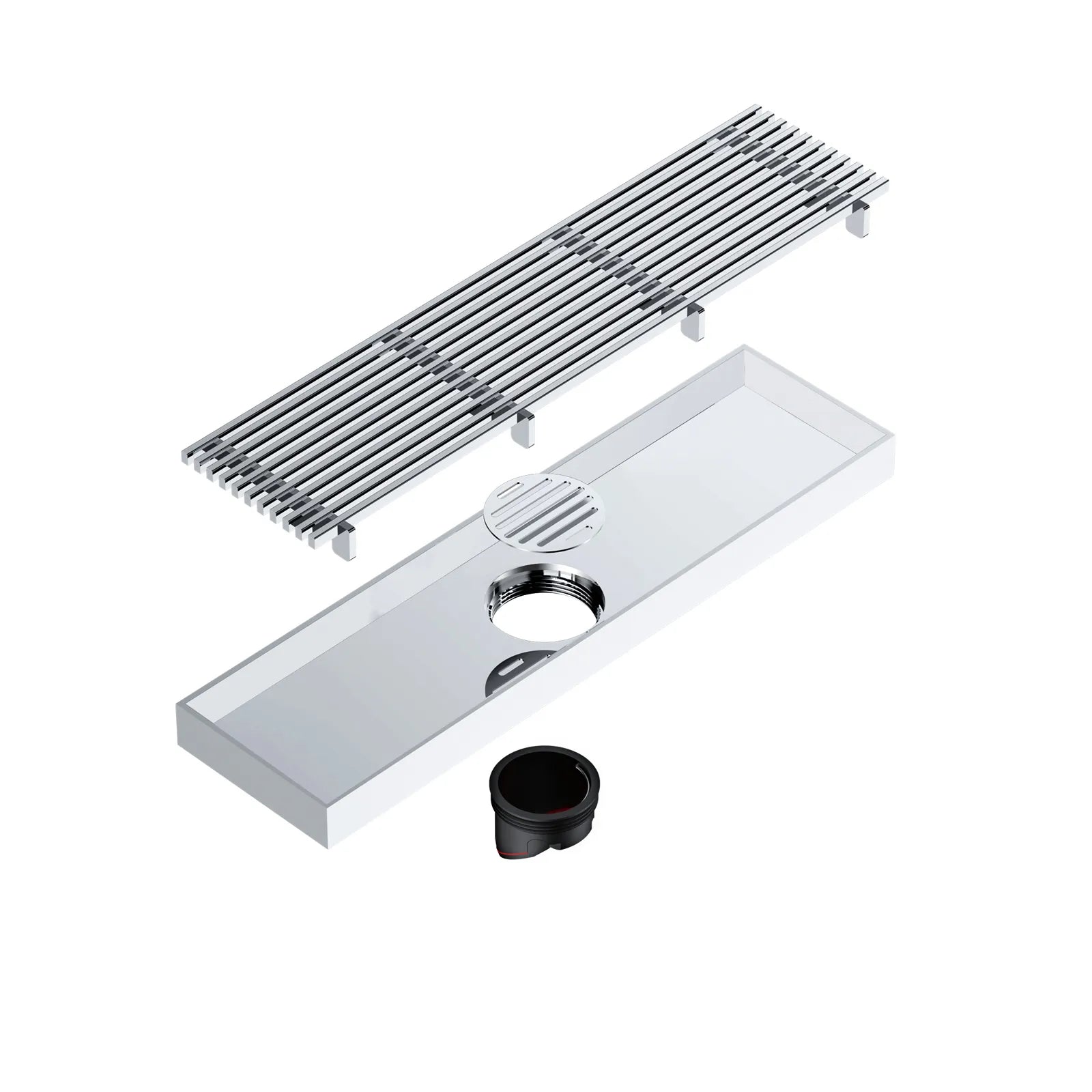 300x80mm SUS 304 Linear Shower Drain – Self-Closing Drain Core – BSD0912