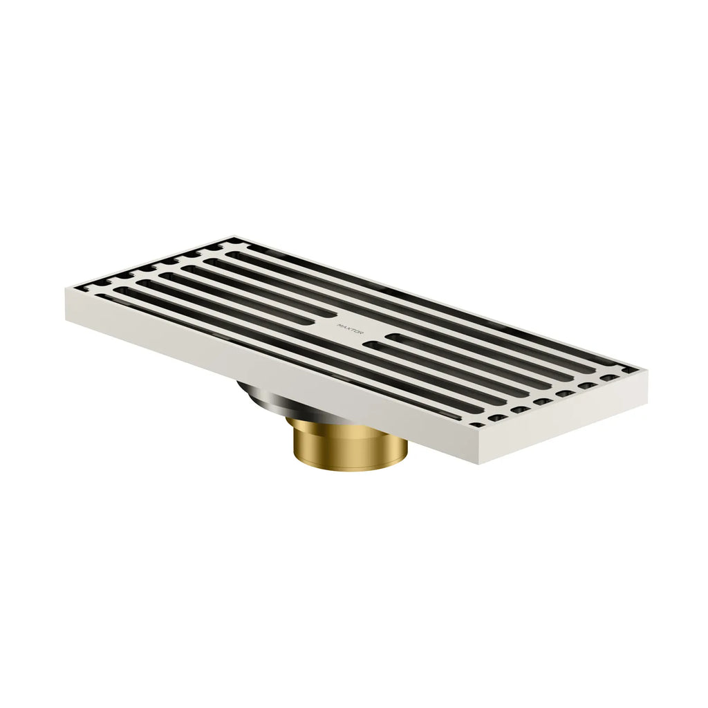 200x80mm SUS 304 Linear Shower Drain – Self-Closing Drain Core – BSD0914 Brushed Nickel