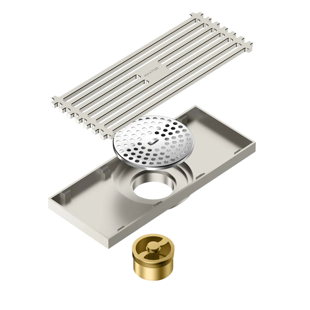 200x80mm SUS 304 Linear Shower Drain – Self-Closing Drain Core – BSD0914