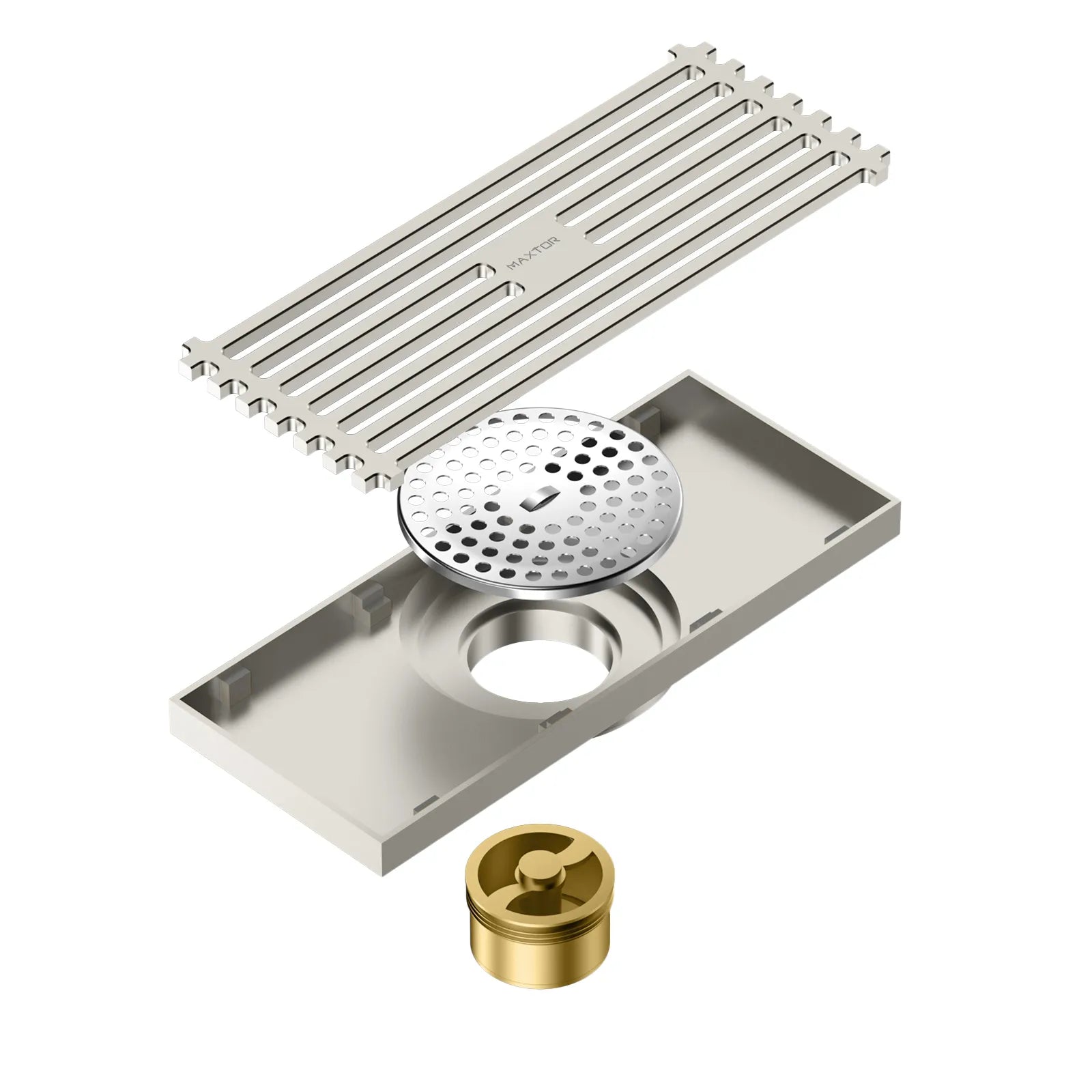 200x80mm SUS 304 Linear Shower Drain – Self-Closing Drain Core – BSD0914