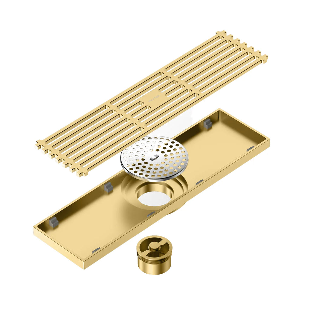 300x80mm SUS 304 Linear Shower Drain – Self-Closing Drain Core – BSD0915