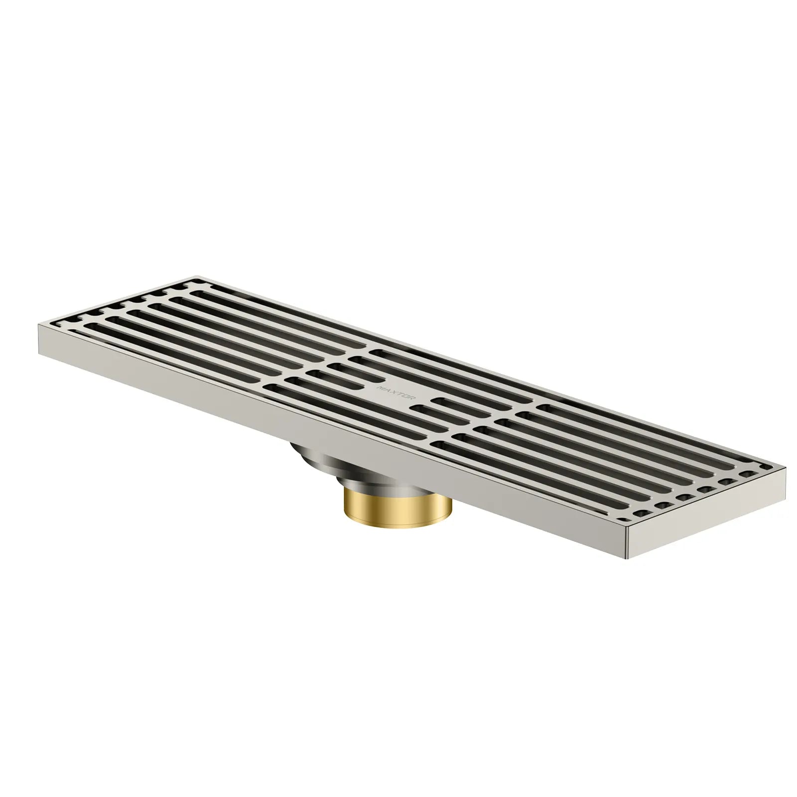 300x80mm SUS 304 Linear Shower Drain – Self-Closing Drain Core – BSD0915 Brushed Nickel