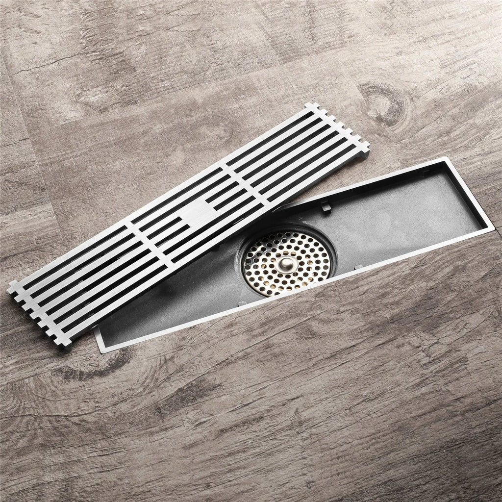 300x80mm SUS 304 Linear Shower Drain – Self-Closing Drain Core – BSD0915