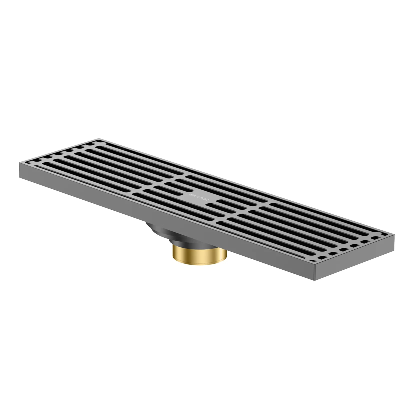 300x80mm SUS 304 Linear Shower Drain – Self-Closing Drain Core – BSD0915 Brushed Gun Metal