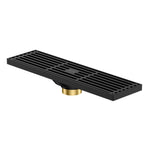 300x80mm SUS 304 Linear Shower Drain – Self-Closing Drain Core – BSD0915 Matte Black