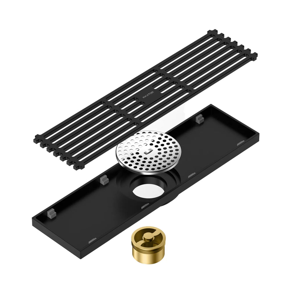 300x80mm SUS 304 Linear Shower Drain – Self-Closing Drain Core – BSD0915