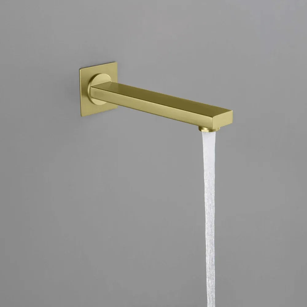 Wall-Mount Square Bath Spout – 180mm Solid Brass or SUS 304 with NEOPERL Aerator-BS0400