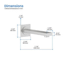 Wall-Mount Square Bath Spout – 180mm Solid Brass or SUS 304 with NEOPERL Aerator-BS0400