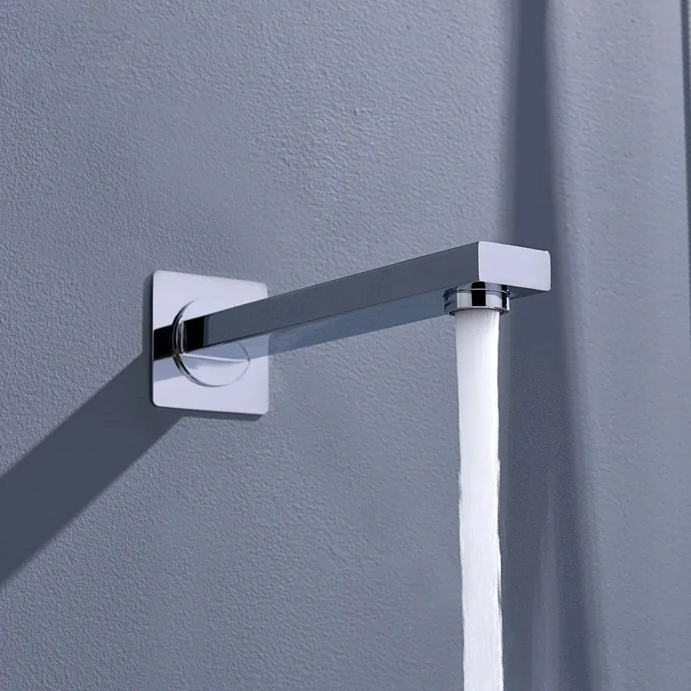 Wall-Mount Square Bath Spout – 180mm Solid Brass or SUS 304 with NEOPERL Aerator-BS0400