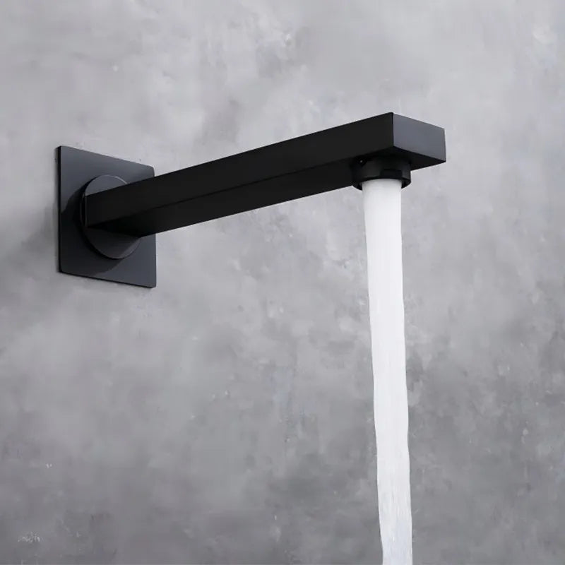 Wall-Mount Square Bath Spout – 180mm Solid Brass or SUS 304 with NEOPERL Aerator-BS0400