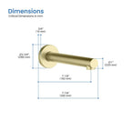 MAXTOR Ø25X180mm Solid Brass Bathtub Spout Feature Swiss Neoperl Aerator-BS0005