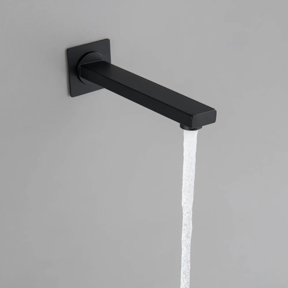 Wall-Mount Square Bath Spout – 180mm Solid Brass with NEOPERL BS0100