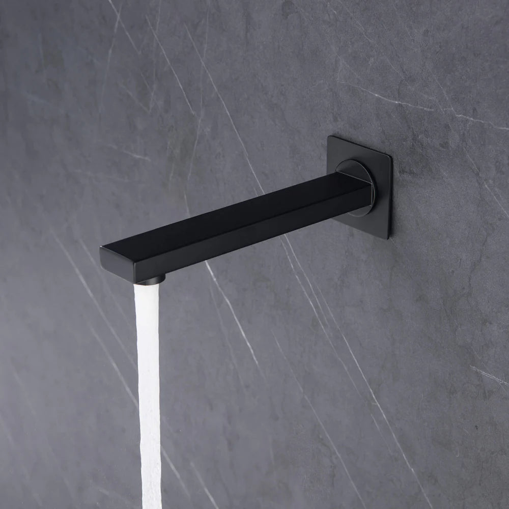 Wall-Mount Square Bath Spout – 180mm Solid Brass with NEOPERL BS0100