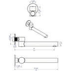 Swivel Wall Mounted Bath Spout - Bath Tub Filler - BSS105 / BS0105
