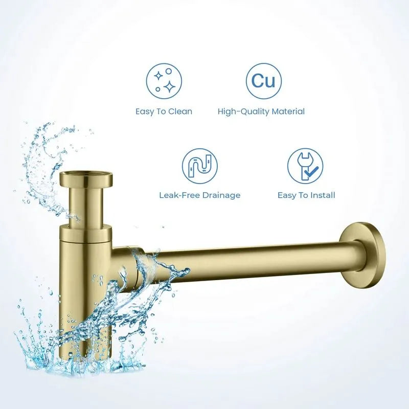 Bathroom Basin Bottle Trap – Solid Brass Anti-Odor Drain Trap – BT0001