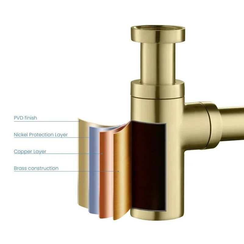 Bathroom Basin Bottle Trap – Solid Brass Anti-Odor Drain Trap – BT0001