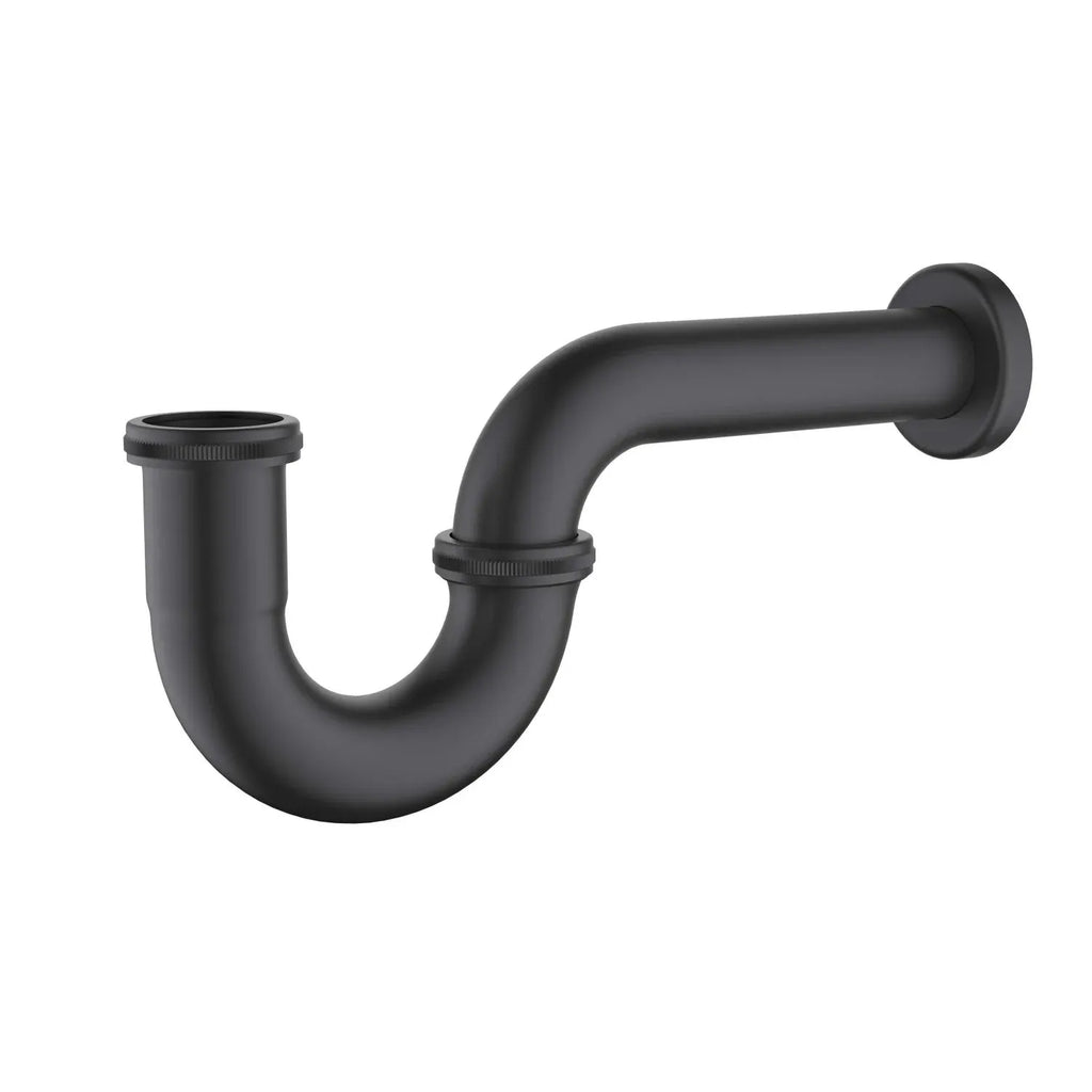 Bathroom Basin P-Trap with Extension Pipe – Decorative Drain Trap – BT0003A Matte Black