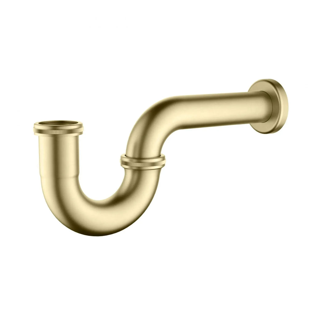 Bathroom Basin P-Trap with Extension Pipe – Decorative Drain Trap – BT0003 Brushed Gold