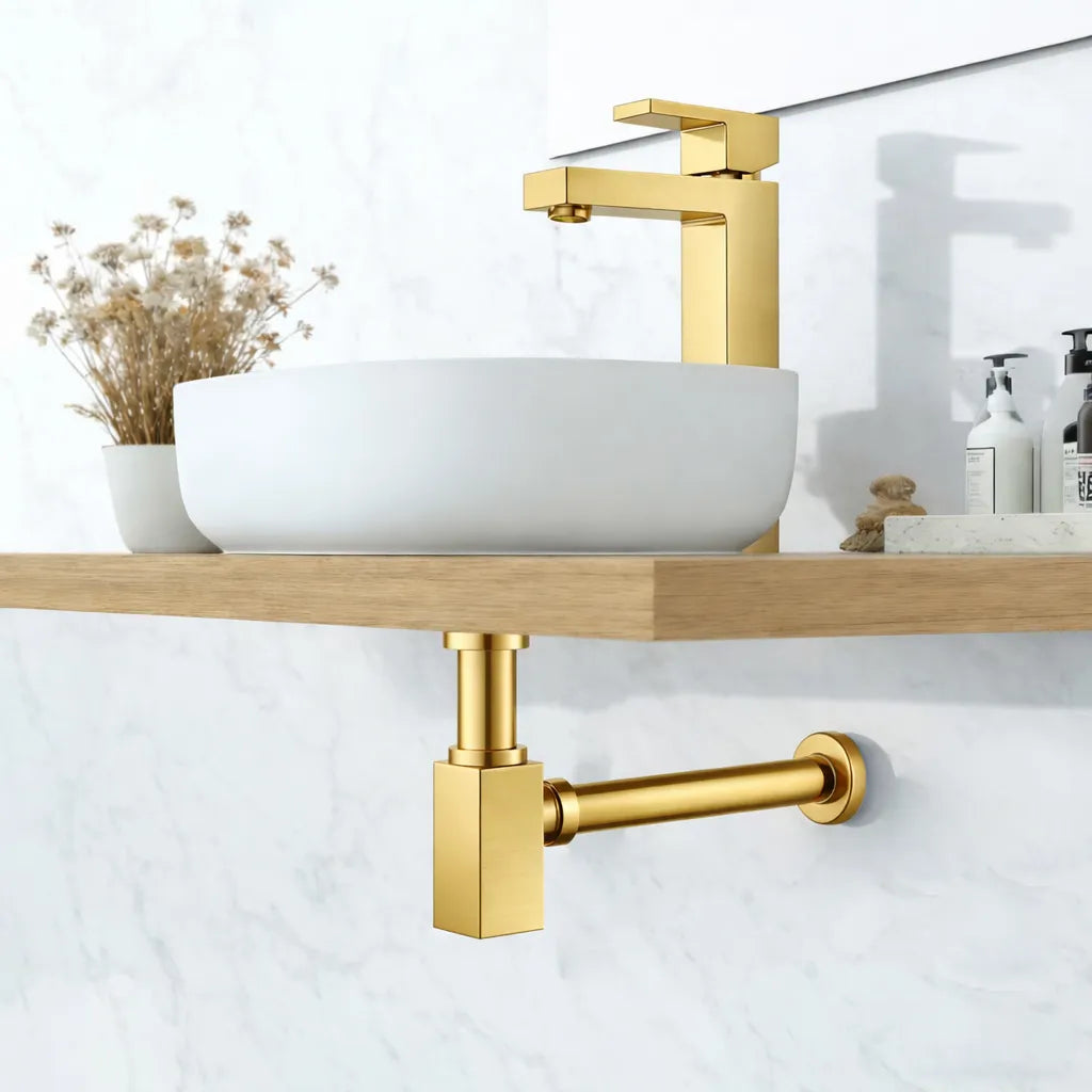 Square Bathroom Basin Bottle Trap with Extension Pipe – Anti-Odor Decorative Drain Trap – BT0004