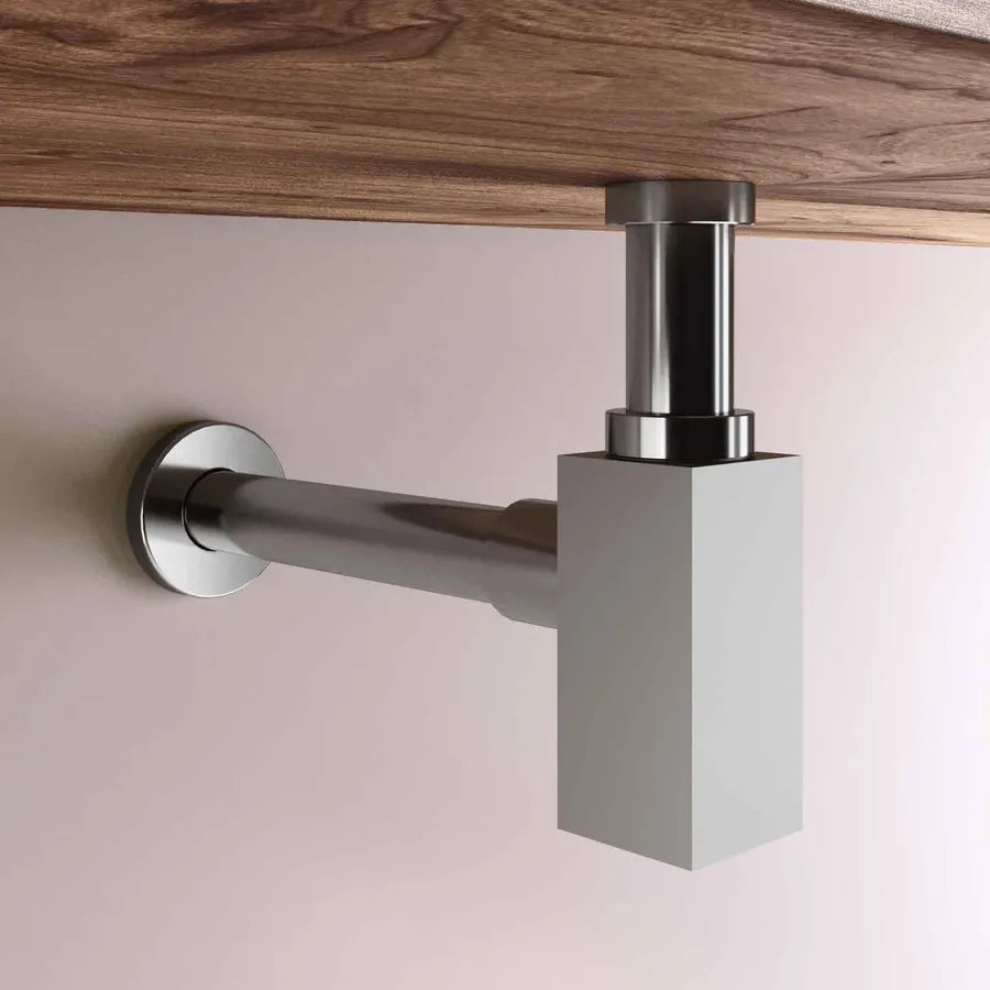 Square Bathroom Basin Bottle Trap with Extension Pipe – Anti-Odor Decorative Drain Trap – BT0004