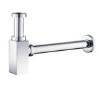Square Bathroom Basin Bottle Trap with Extension Pipe – Anti-Odor Decorative Drain Trap – BT0004 Chrome