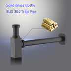 Square Bathroom Basin Bottle Trap with Extension Pipe – Anti-Odor Decorative Drain Trap – BT0004