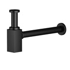 Square Bathroom Basin Bottle Trap with Extension Pipe – Anti-Odor Decorative Drain Trap – BT0004 Matte Black