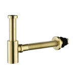 Bathroom Basin Bottle Trap with Flexible Corrugated Pipe – Anti-Odor Drain Trap – BT0005 Brushed Gold