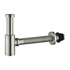 Bathroom Basin Bottle Trap with Flexible Corrugated Pipe – Anti-Odor Drain Trap – BT0005 Brushed Nickel